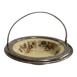 Sebring Pottery Faberware Golden Maize Serving bowl Retro Yellow Orange Flowers